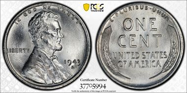 1943-D 1C MS66