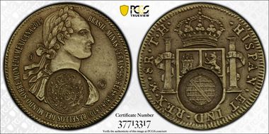 2019-LR Fidias Arte Medal Replica 8R & Minas Gerais  C/S Antique Finish Brass MS69