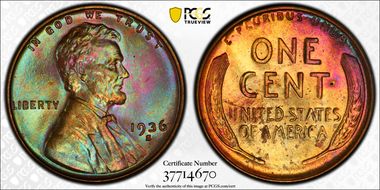 1936-S 1C MS64RB