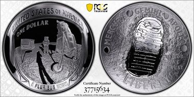 2019-P $1 Apollo 11 50th Anniversary  First Strike - 5 oz Silver AMF PR68DCAM
