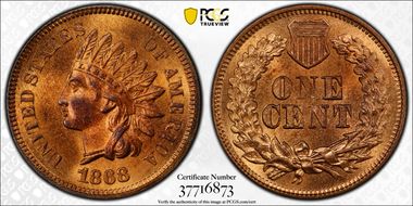 1868 1C MS65RB