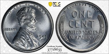 1943-D 1C MS67+ 