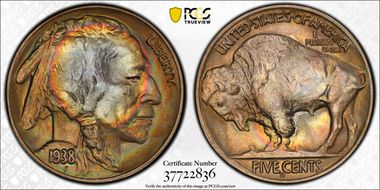 1938-D/S 5C Buffalo MS67+