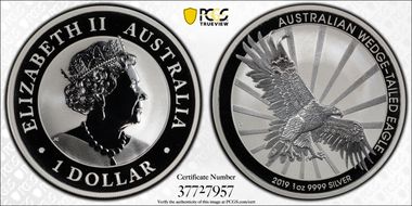 2019-P $1 Wedge-Tailed Eagle First Strike MS70