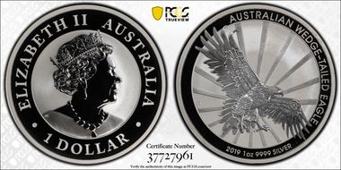 2019-P $1 Wedge-Tailed Eagle First Strike MS70