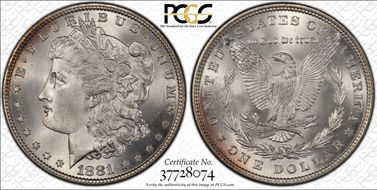 1881 $1 MS67+