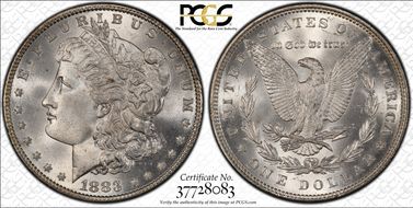 1883 $1 MS67+