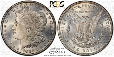 1886 $1 MS67+