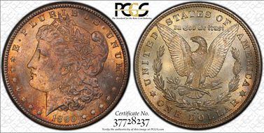 1890-CC $1 Tailbar MS64