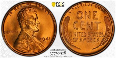 1941-S 1C MS67+ RD