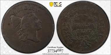 1795 1/2C C-6a, PE, No Pole VF35BN