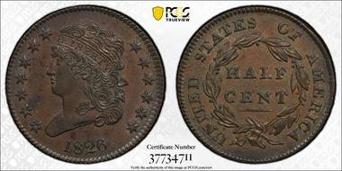 1826 1/2C C-1 MS62BN