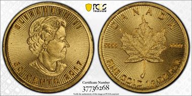 2017 50C Maple Leaf/Au 1 Gram MS69