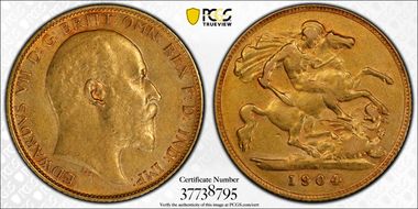 1904-P 1/2 Sov S-3976A AU50