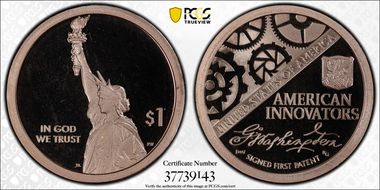 2018-S $1 American Innovation Series  Washington-Signed 1st Patent PR69DCAM