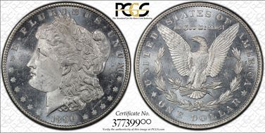 1890 $1 MS64PL