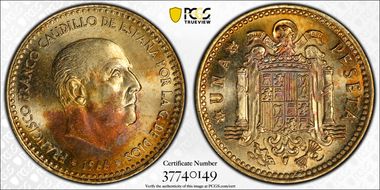 1966 Peseta (1974) MS64