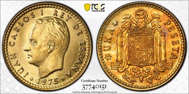 1975 Peseta (1977) MS64