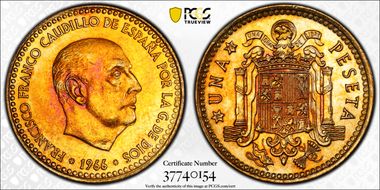 1966 Peseta (1973) MS65