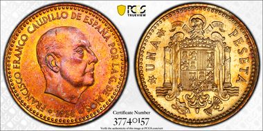 1966 Peseta (1971) MS63