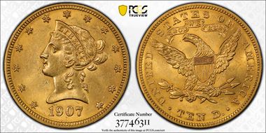 1907 $10 Liberty MS61