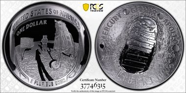 2019-P $1 Apollo 11 50th Anniversary  First Strike - 5 oz Silver AMF PR70DCAM