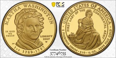 2007-W $10 Martha Washington PR69DCAM