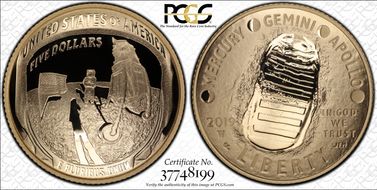2019-W $5 Apollo 11 50th Anniversary First Strike PR70DCAM