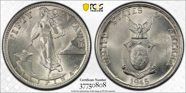 1945-S/S 50C Allen-15.02a MS64