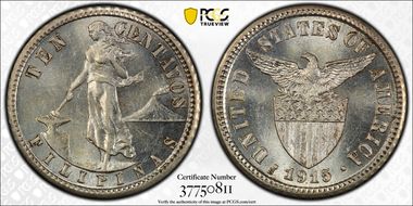 1915-S/S 10C Allen-8.11a AU58