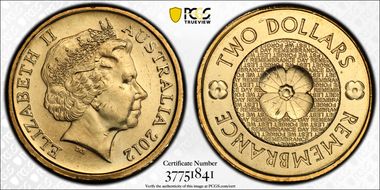 2012 $2 Remembrance Day MS66