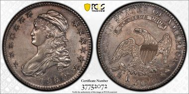 1820/19 50C Square Base 2 AU53