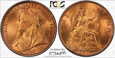 1900 1D S-3961 MS64+ RD