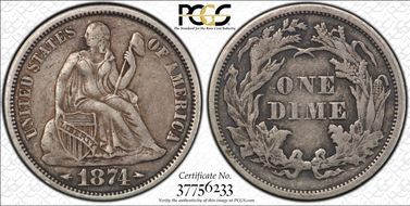 1874 10C Arrows VF35