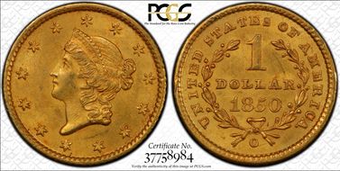 1850-O G$1 MS63+