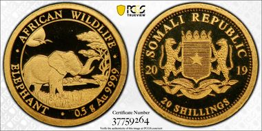 2019 20 S African Elephant Au .50g MS69
