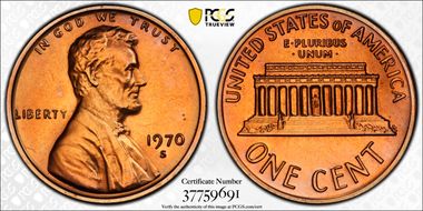 1970-S 1C Large Date PR64RD