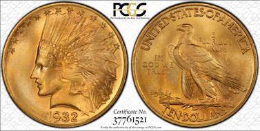 1932 $10 MS66+