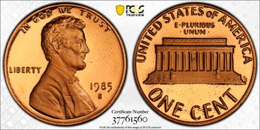 1985-S 1C PR68DCAM