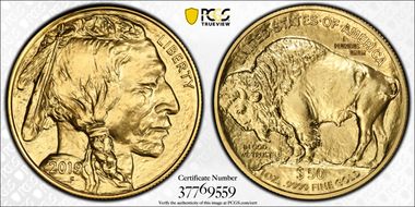 2019 $50 American Buffalo .9999 Fine Gold First Strike MS70