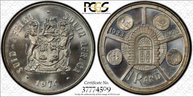 1974 Rand 50th Ann. Pretoria Mint MS67