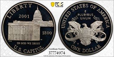 2001-P $1 Capitol Visitor PR68DCAM