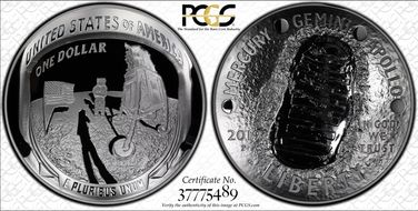 2019-P $1 Apollo 11 50th Anniversary  First Strike - 5 oz Silver AMF PR69DCAM