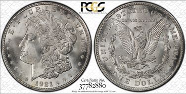 1921-D $1 MS65+