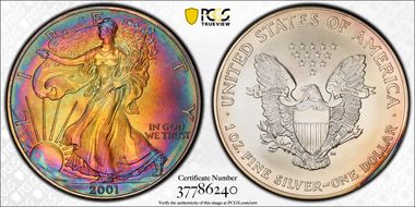 2001 $1 Silver Eagle MS68