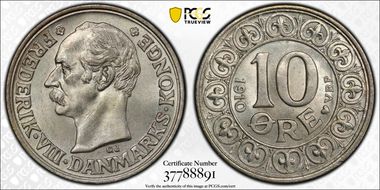 1910 VBP GJ 10 Øre MS65