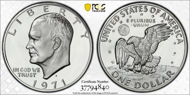 1971-S $1 Silver PR70DCAM