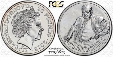 2015 £20 S-N2 Churchill Ag MS68
