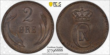 1892 CS 2 Øre MS62BN