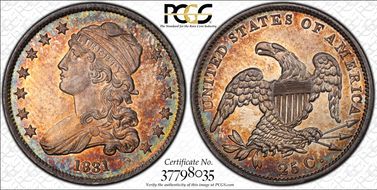 1831 25C Large Letters MS62